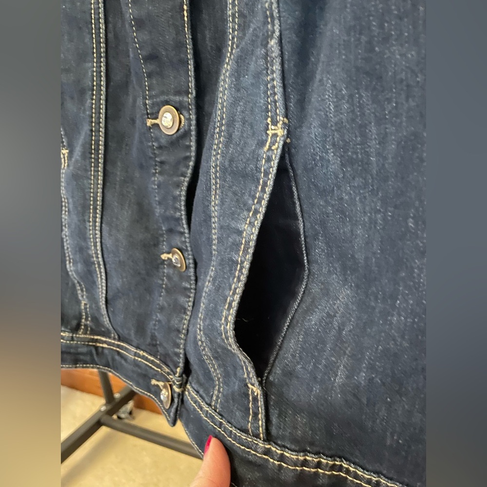 CJ Banks Dark Blue Denim Vest - Picture 8 of 8